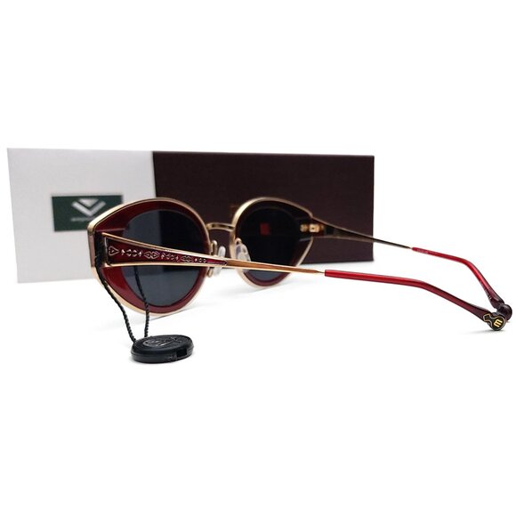 Matsuda M3120 Cat Eye Sunglass | Bordeaux - Pale Gold | Grey Solid Lenses (0391)